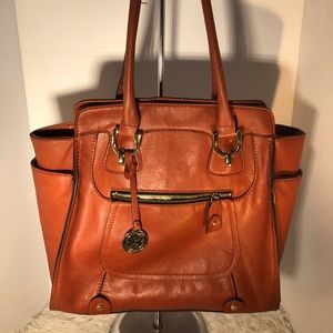 London Fog Brown Leather Handbag
